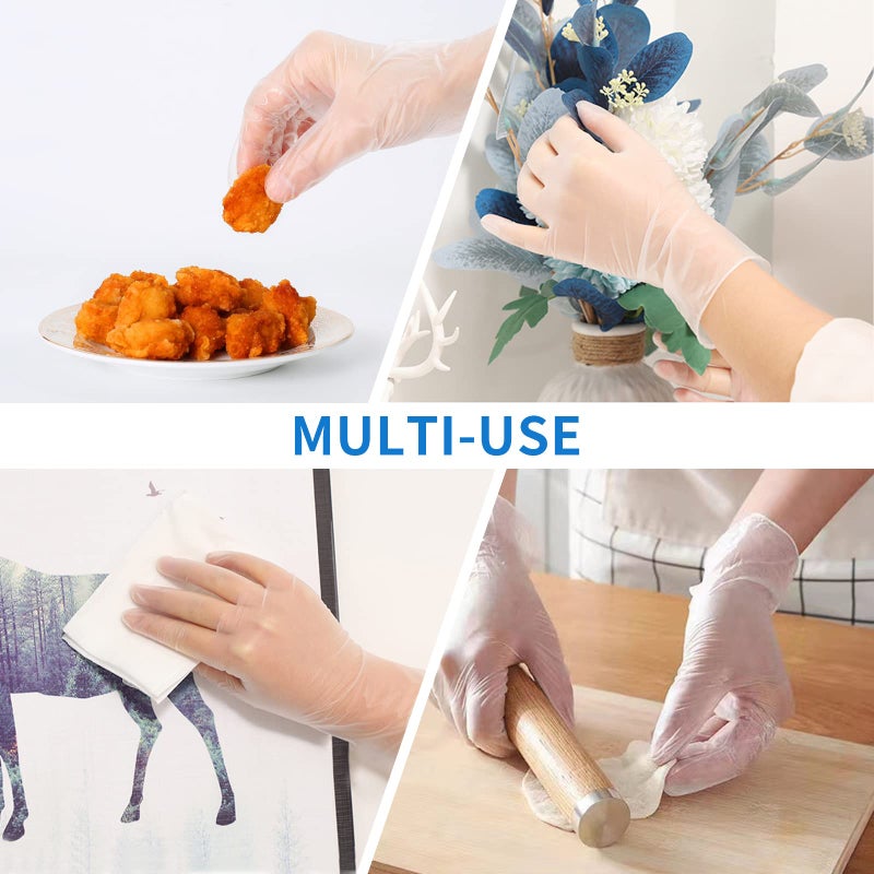 EDI Disposable Vinyl Gloves - Clear, Powder-Free, Latex-Free, Ambidextrous, Large/Extra Large, 100 Count - Image 3